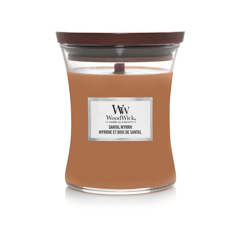 Svíčka WOOD WICK SANTAL MYRRH